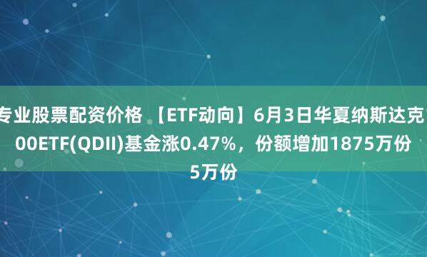 专业股票配资价格 【ETF动向】6月3日华夏纳斯达克100ETF(QDII)基金涨0.47%，份额增加1875万份